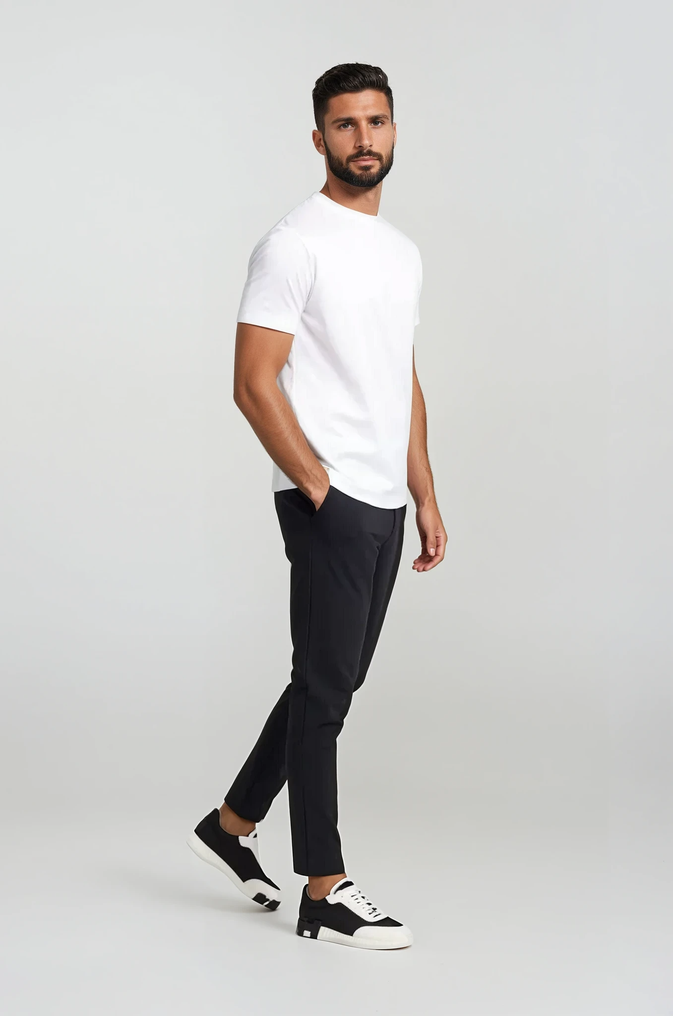 White Short-Sleeve Crew Neck T-Shirt