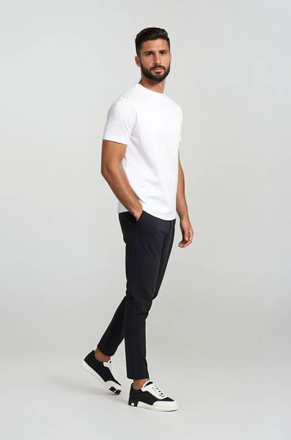 White Short-Sleeve Crew Neck T-Shirt