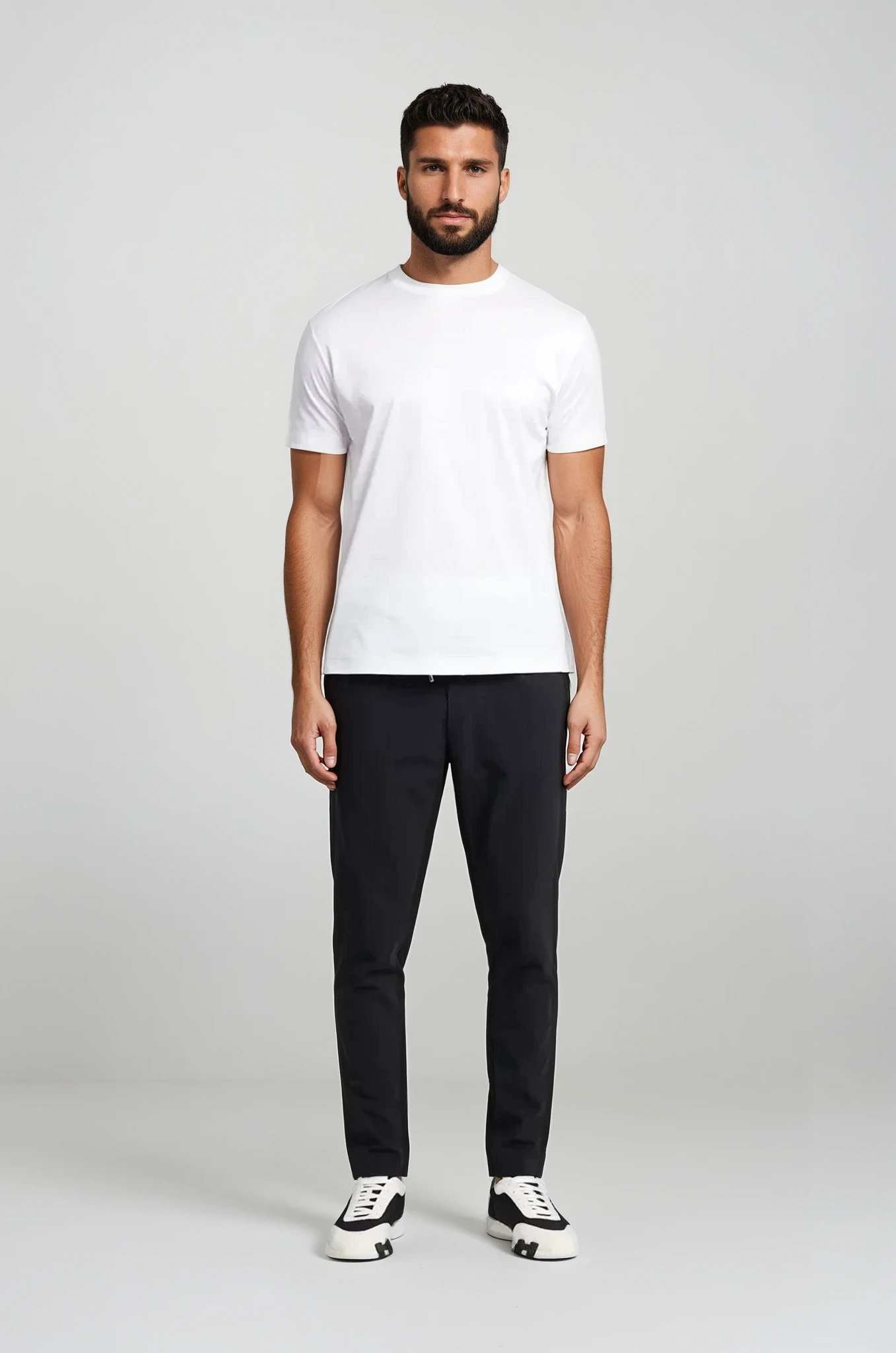 White Short-Sleeve Crew Neck T-Shirt