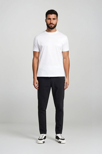 White Short-Sleeve Crew Neck T-Shirt